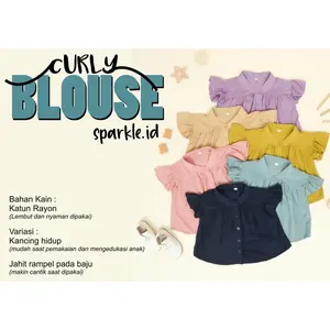 KEMEJA KATUN ANAK CURLY BLOUSE / ATASAN ANAK / BLOUSE ANAK 1 - 10TH / kemeja anak perempuan Cewek Bayi Newborn