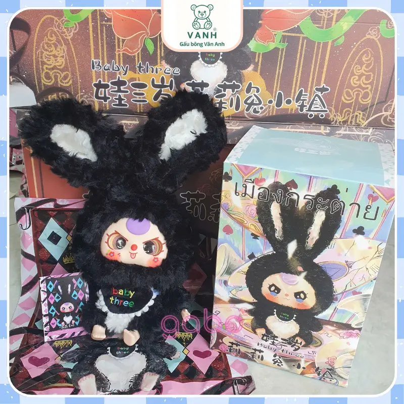 Blind Box Bé Ba Thỏ Thị Trấn hàng VN - mắt ngẫu nhiên, BB3 Bé ba Thỏ Thị Trấn Full Box búp bê nhồi bông quà tặng cho bé sẵn SLL - mắt ngẫu nhiên 3