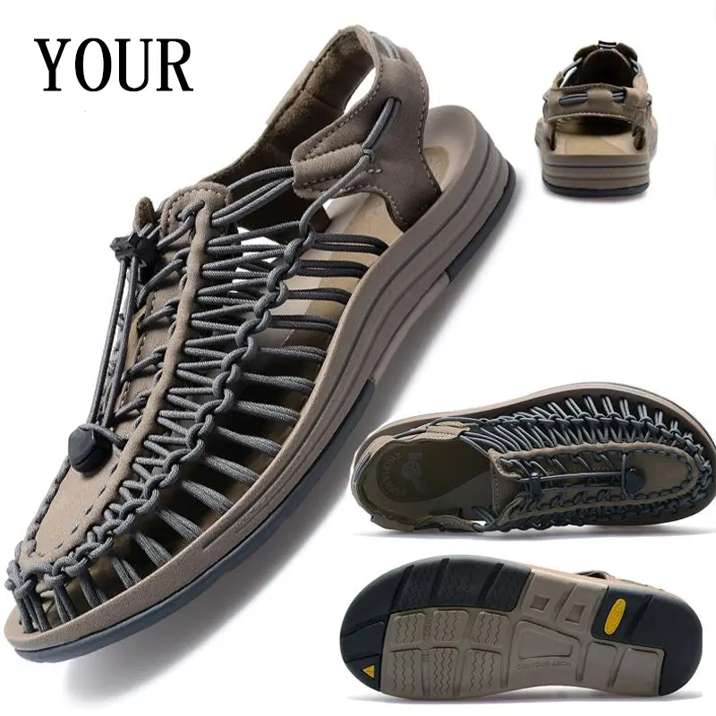 Shoes รองเท้าแตะแบบถัก KENEN สไตล์ลำลอง ผู้ชาย รองเท้าแตะชายหาด สำหรับผู้หญิง หลากสี  รองเท้าแตะแบบผูกเชือก ไซส์พิเศษ 35-44 จัดส่งร