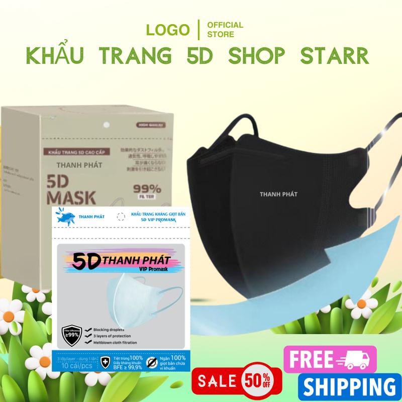 thùng  200 chiếc TÚI ZIP khẩu trang 5d THANH PHÁT chính hãnġ cao cấp dày dặn , chống tia UV và giọt bắn 2