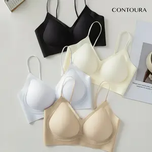 Contoura - Bra Aroma Bunga Camellia Seamless Gel silikon support naik dada Antigerah BH Pakaian dalam Wanita BH Wanita Sport Tanpa Kawat Sejuk Anti nyeplak Tali anti melorot Pas dipakai Senam Padel - 8101