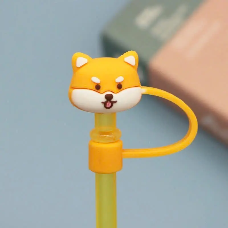 Nắp đậy ống hút 3D hoạt hình dễ thương, nút đậy ống hút chống bụi nhiều màu 2