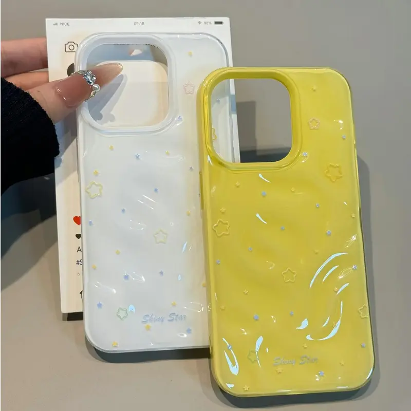 Ốp Điện Thoại Cho iPhone, Thiết Kế Đơn Giản Và Cá Nhân Hóa, Thời Trang, Sang Trọng, Chống Sốc, Ốp Mềm Di Động, Ốp Ins Mặt Ngược, Thích Hợp Cho iPhone 11 / 12 / 13 / 14Plus / 15 Pro Max, Với Cảm Giác Ngôi Sao Sang Trọng 1