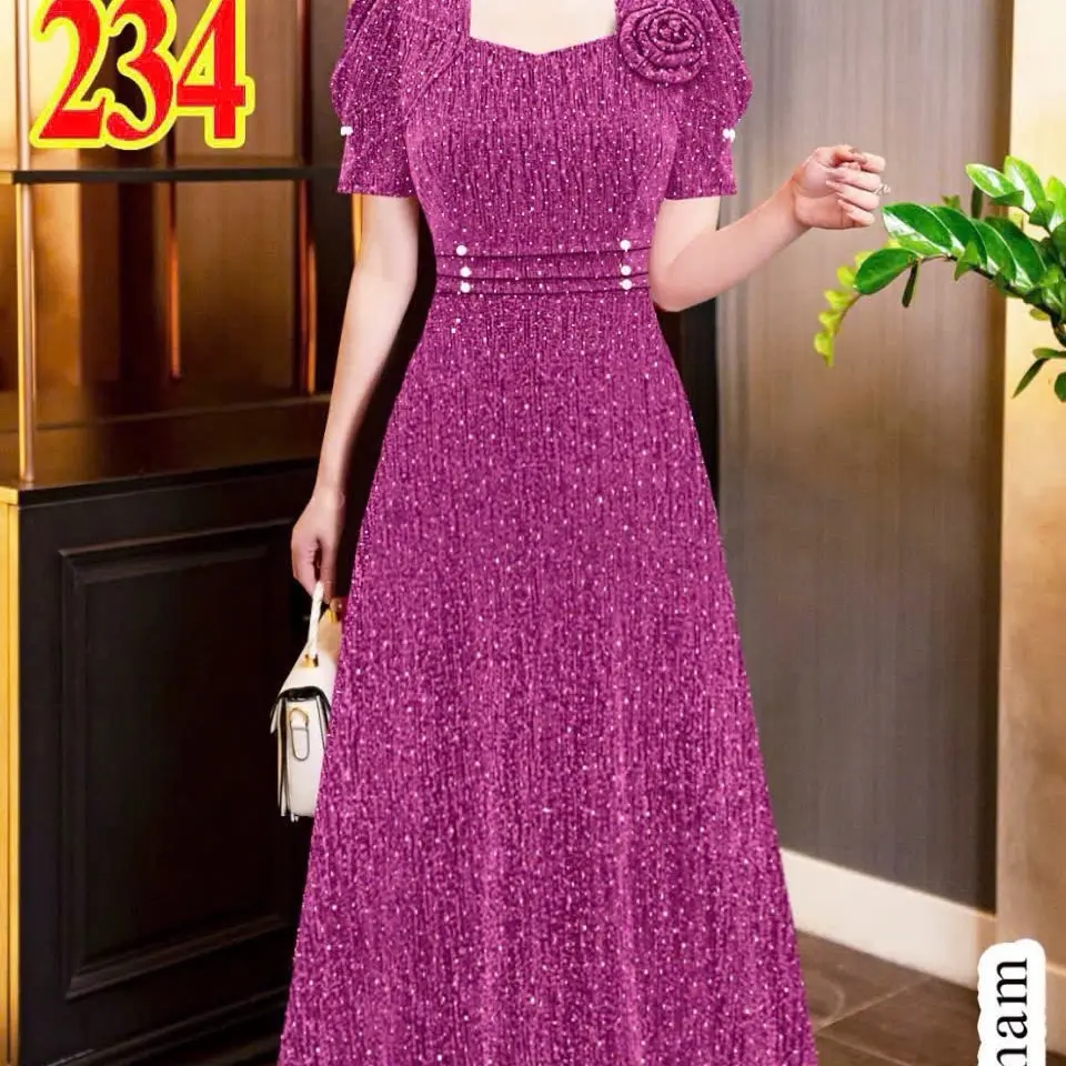 M234 Đầm thiết kế trung niên cao cấp thiết kế đơn giản nhẹ nhag