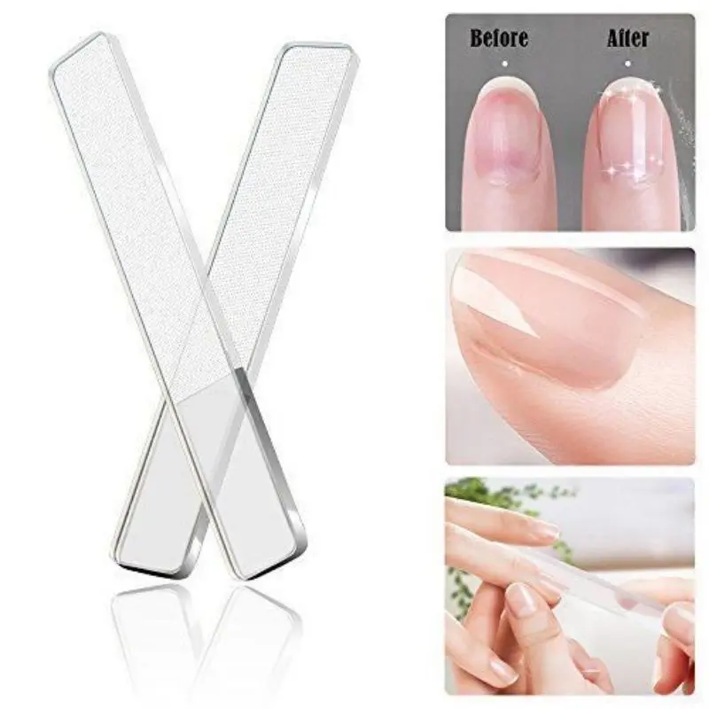 ORIGIBAL (Free Box simpan) Nano glass nail buffer Pengkilap mengkilapkan kuku alat manicure kikir kuku kecantikan kuku Perawatan