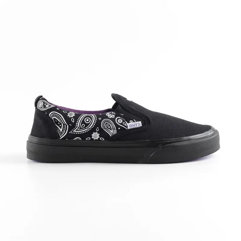 Sepatu Sneakers Casual Pria Wanita Why Footwear Slip On Batik Full Black 36-45 3
