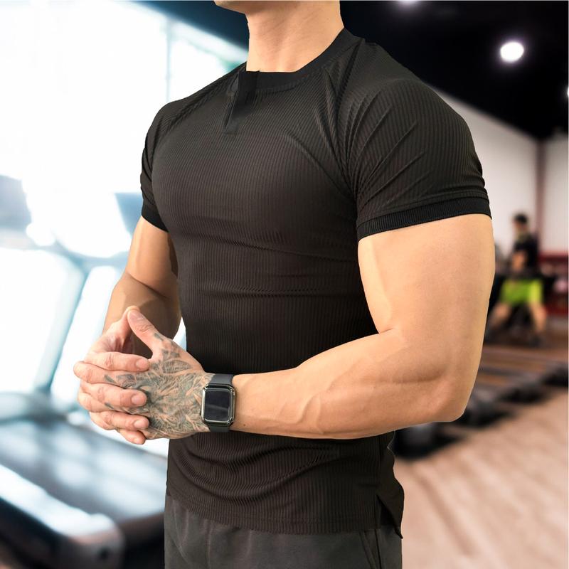 (Ưu Đãi Mở Bán) Áo Thun Thể Thao Nam CỔ KHUY Arisman Sport - Chất Vải Mát Lạnh Thoáng Khí, Co Giãn, Thoải Mái Vận Động Tập Gym 0