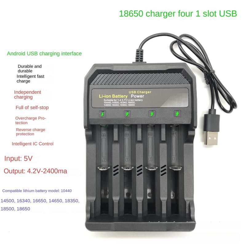 Product Introduction of 18650 Charger Usb Four Slot Lithium Battery Smart Charger 3.7v Battery Four Charge Fast Charge 15