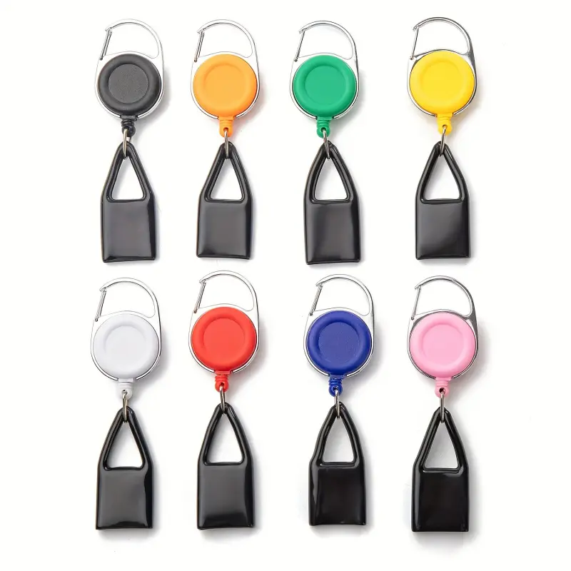 8pcs Retractable Lighter Clip Assorted Color Lighter Holder Keychain with Clip Classic Lighter Cover, Single Clip for Convenience, Black, White, Red, Blue, Yellow, Green, Pink, Orange 2