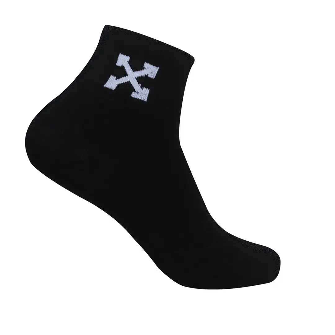 Kaos Kaki Pendek Motif X Hitam Diatas Mata Kaki