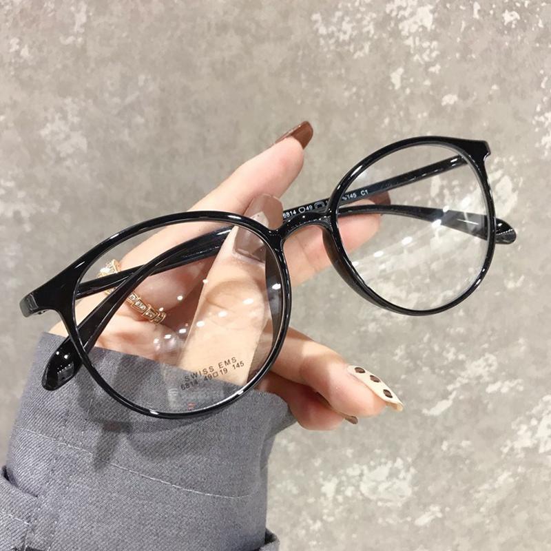 【Sktlz】 Myopia Glasses Women's Fashion New Plain Glasses Men's Flat Light Anti Blue Light Eyewear Hitam Kacamata Plastik 2