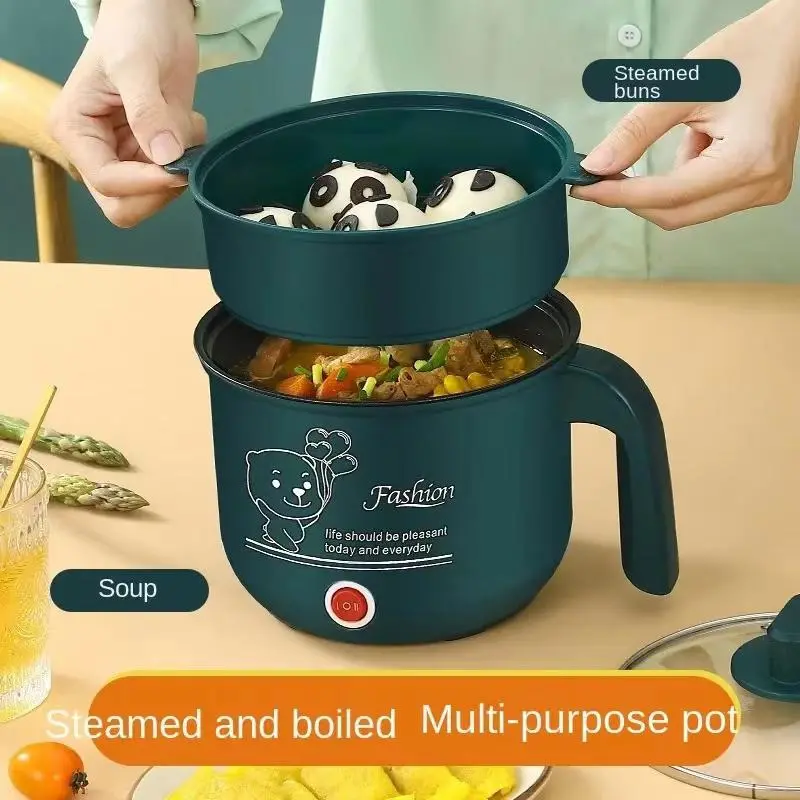 【FreeShipping & COD】1.8L Non-Stick Portable Rice Cooker | Mini Multicooker & Steamer | Hostel-Friendly with 2-Pin Plug Electric Heater