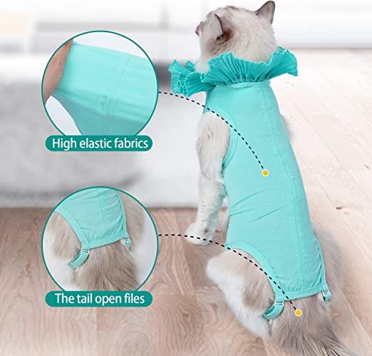 Baju Kucing Anjing Recovery Steril Pasca Operasi Pemulihan Luka Jantan Betina Premium Model Kerah Renda Lace Lucu 2