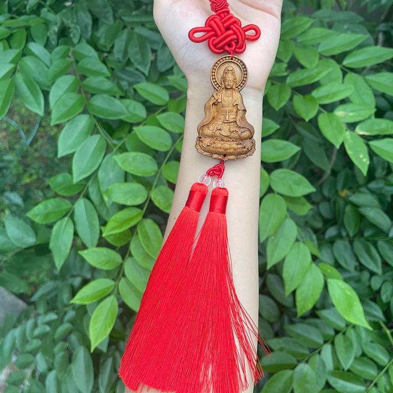 Khánh treo xe Gỗ Thơm bách xanh khắc Phật bản mệnh Trang trí nội thất xe ô tô,Tủ ,bàn làm việc,.... phong thuỷ Trang Trí Decor