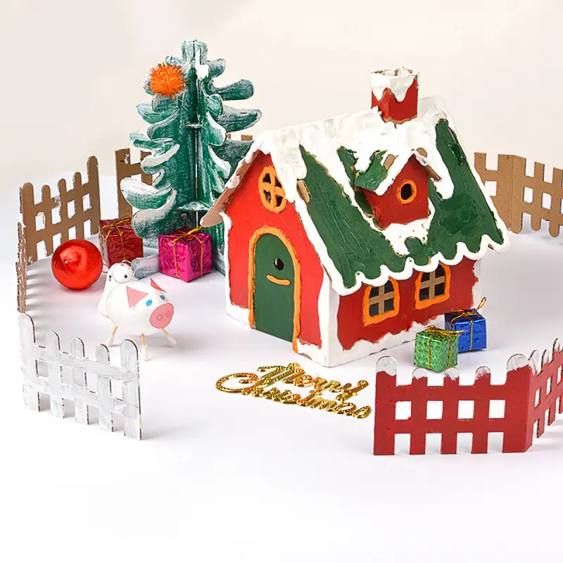 Christmas DIY Cookie House Kit for Kids – Glowing Lights, Creative Handicraft Decoration Set, Perfect for Preschool Gifts 2