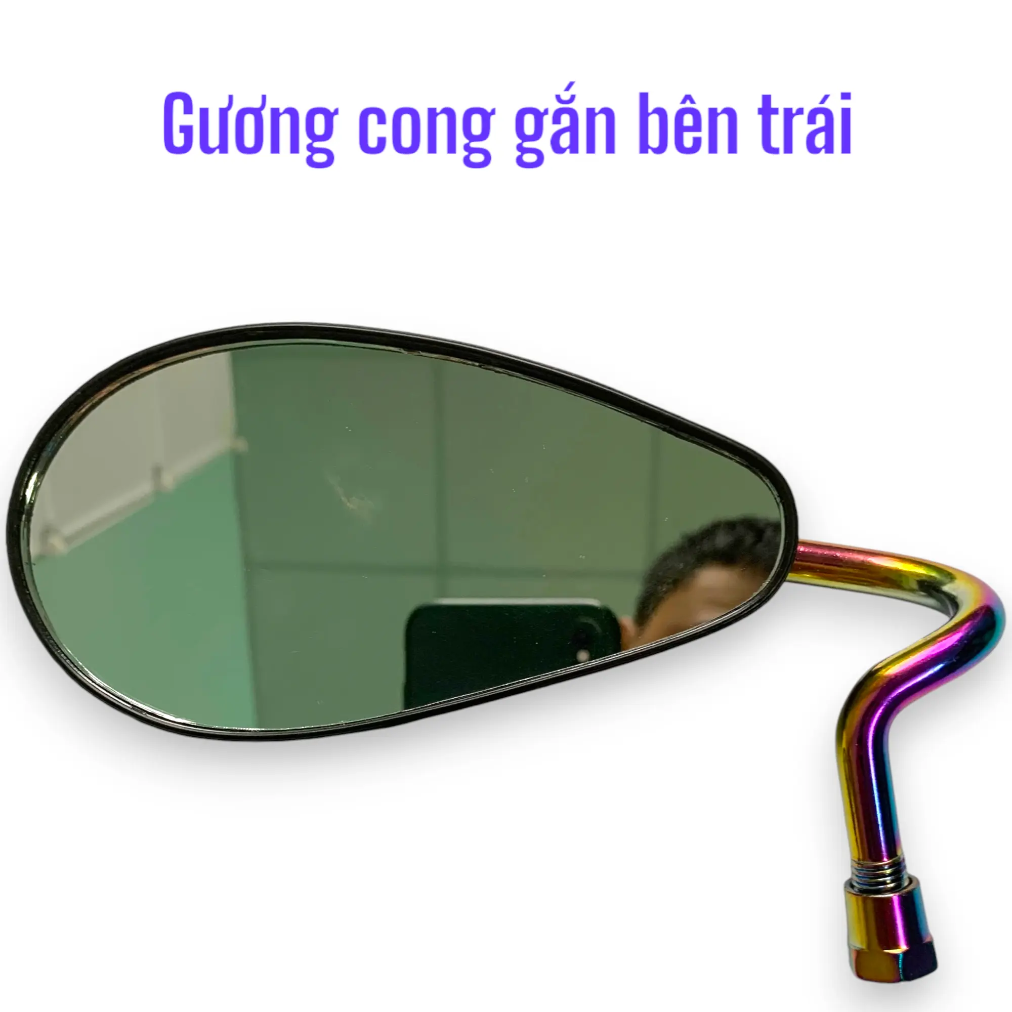 Kiếng chiếu hậu chân xi cong 7 màu gắn bên trái các dòng xe máy Phụ Kiện Phụ Tùng