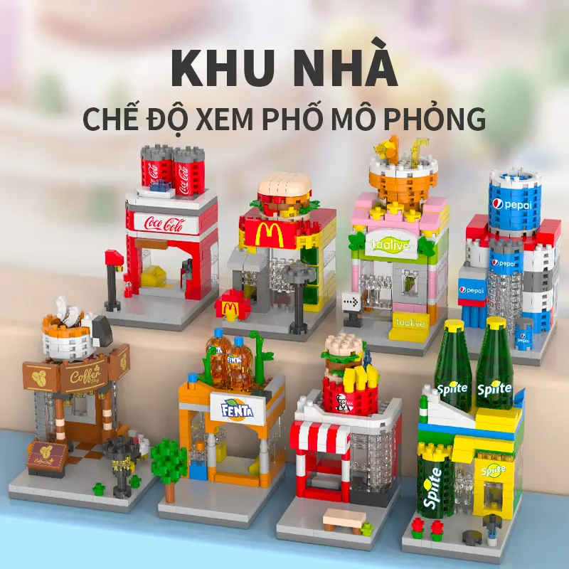 Mô Hình Xây Dựng Thành Phố, Cảnh Đường Phố Mini Lắp Ráp, Đồ Trang Trí, Đồ Chơi Trẻ Em, Khối Xây Dựng Sáng Tạo, Quà Sinh Nhật Bộ Lắp Ráp Tháo Lắp Toy
