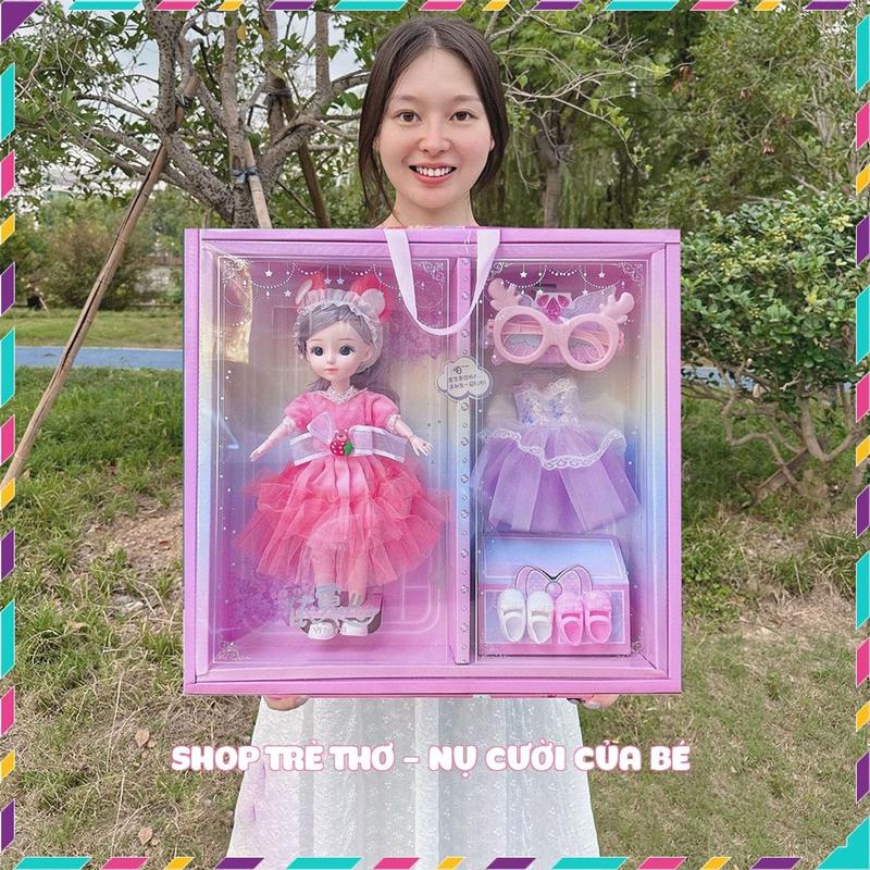 Bộ đồ chơi hộp búp bê cỡ lớn có khớp kèm phụ kiện xᶖnh xắn đáng yêu làm quà tặng sang trọng cho bé