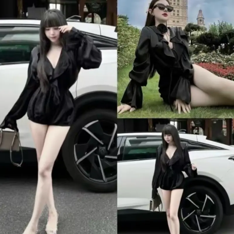 Jumsuit Lụa Viền Bèo Tay Loe Tiểu Thư Nữ Women 0