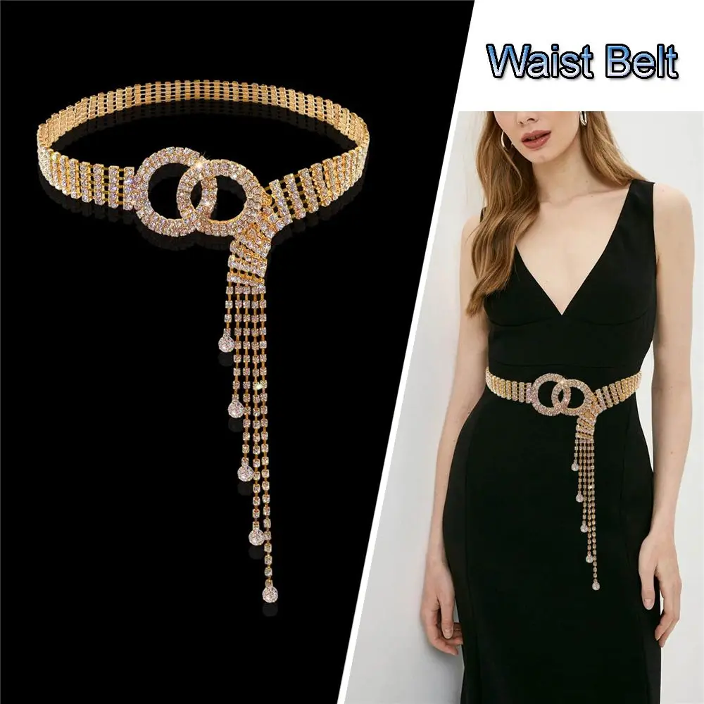 Adjustable Waistband Gift O-Ring Sparkle Tassels Waist Belt  display picture 3