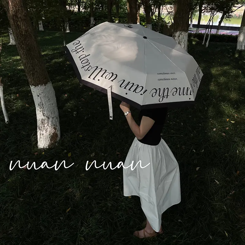 "French Vintage Umbrella Women's Sun Rain Dual Use - Stylish Compact Sunshade Parasol UV Protection Foldable Summer Sun Umbrella for Ladies