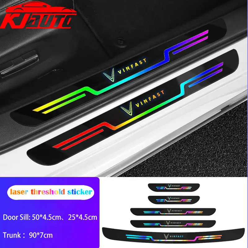 Miếng Dán Bảo Vệ Ngưỡng Cửa Xe Hơi Laser, Vinfast Mới, Phản Quang Đầy Màu Sắc, Chống Trầy Xước, Cho Vinfast Lux A, Fadil, Chủ Tịch SA, VF E34, Miếng Dán Cửa Xe Hơi