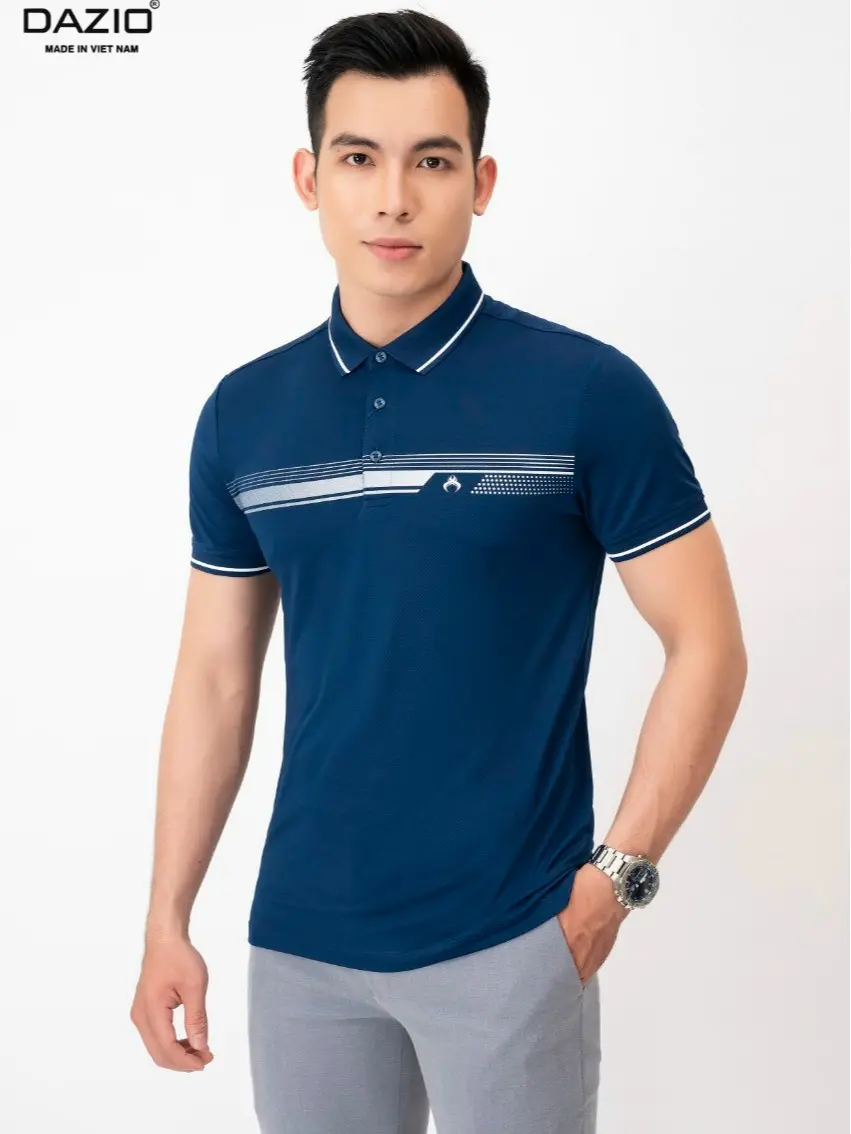 Áo POLO Nam DAZIO DZPO23-02 [ Hàng Chính Hãng ] Chất Lượng Cao mens shirt Menswear Có Cổ Trắng