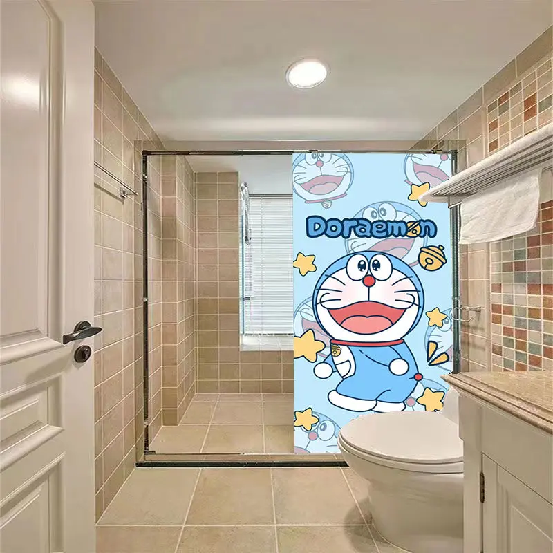 Phim Dán Cửa Sổ, Thiết Kế Hoạt Hình, Trong Suốt, Chống Lộ, Họa Tiết Doraemon, Thích Hợp Cho Phòng Tắm Và Phòng Ngủ, Trong Suốt, Chống Lóa 3