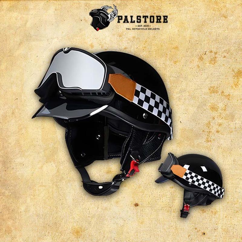 Mũ bảo hiểm Napoli N179 Retro kèm kính Goggles phong cách nhật bản