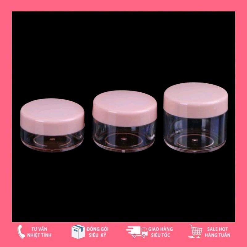 5g 10g 15g 20g HŨ NHỰA TRÒN NẮP HỒNG PASTEL ĐỰNG KEM - HỦ KIẾNG - HỘP LỌ NHỰA NHỎ CHIẾT MỸ PHẨM