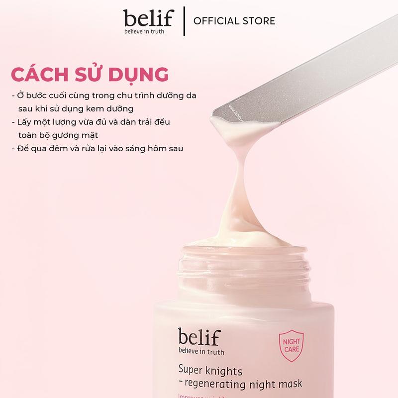 belif Official Mặt nạ ngủ hỗ trợ tái sinh và hỗ trợ phục hồi dấu hiệu lão hóa belif Re-generating Mask 30ml