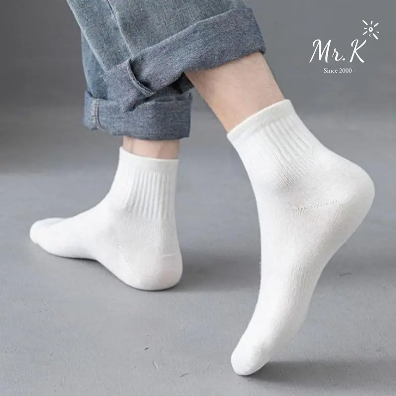 COMBO 5 ĐÔI TẤT VỚ Trắng Trơn Thời Thượng - Dành Cho Cả Nam Và Nữ - Mẫu đơn giản Dễ Phối Đồ - Tất Vớ Unisex - Phù hợp chơi thể thao và hoạt động ngoài trời - Tất Vớ chống thấm mồ hôi Menswear Sọc 2