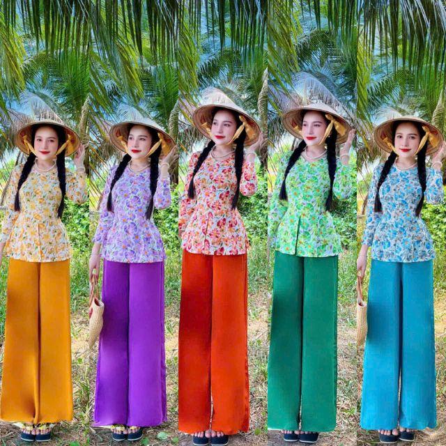 Product Introduction of Bộ bà ba hoa đẹp lụa mango mịn mượt đủ size tùy chiều cao 12