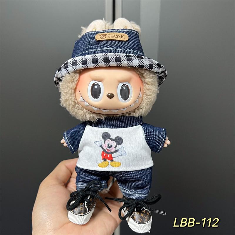 Product Introduction of Labubu Doll Clothes Vinyl Labubu 17cm Plush Toy Cute Dress-Up Casual Outfit Skirt Plush Toy Clothes 29