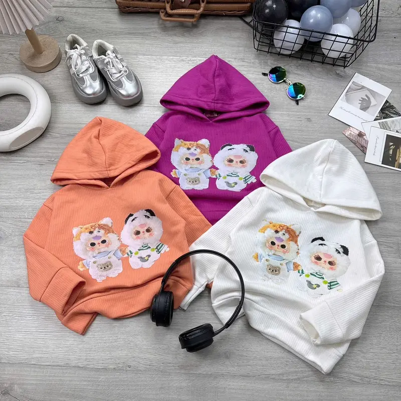 Combo 3 áo nỉ mũ hoodie in hình hót (M1) bé trai,bé gái chất nỉ ngoại lót bông dày vừa,mềm mịn sịn phù hợp thời tiết xuân,thu, đông.Qc cao cấp 2