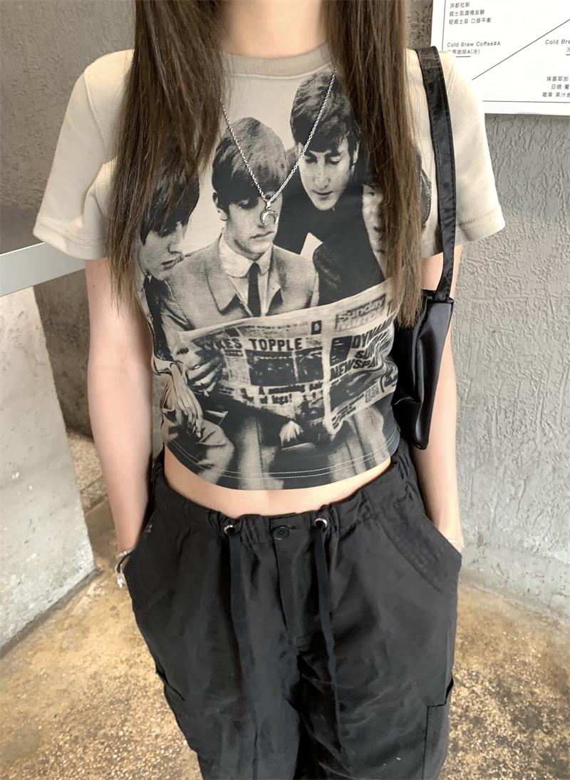 Product Introduction of Round Neck Short Sleeve T-Shirt Summer New Slim Fit Flattering Versatile Short Top Casual Women's Fashion Versatile Personality Hot Girl Korean Style Clothing 10
