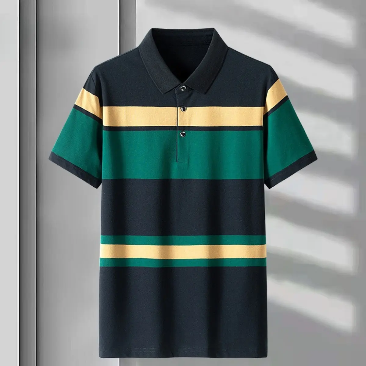 Summer Polo Shirt Men's Short Sleeved T-shirt Men's Half Sleeved Collarless Top Trendy Brand Plus Size 2025 New Men's Clothing