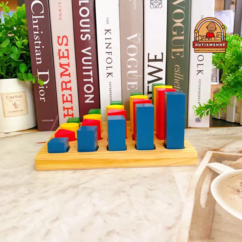 [Autismshop]Đồ chơi giáo dục montessori xếp trụ so sánh cao thấp 2