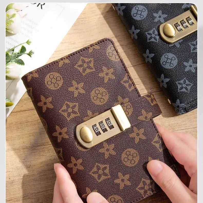 Savings Magic Password Lock Leather Waterproof Savings Book Currency Collection Cash Storage Book Large Capacity Savings Book
