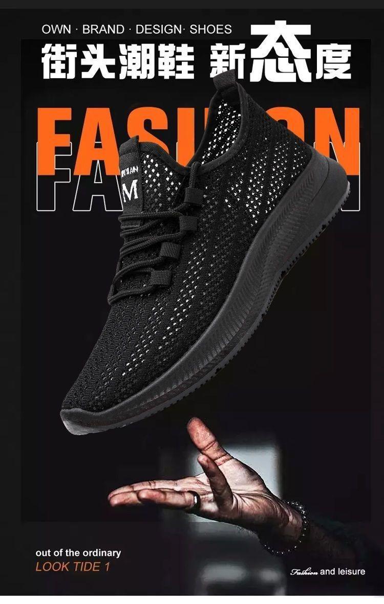 Product Introduction of New Men's Shoes Summer Breathable Thin Hollow Sports Running Mesh Shoes Men's Mesh Lightweight Black Mesh Trendy Shoes Walking Shoes Footwear 4