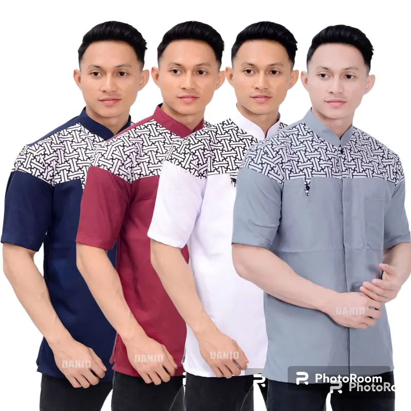 100 ribu dpat 4 baju koko kurta falcon lengan pendek Katun Muslim Pria Dewasa 1