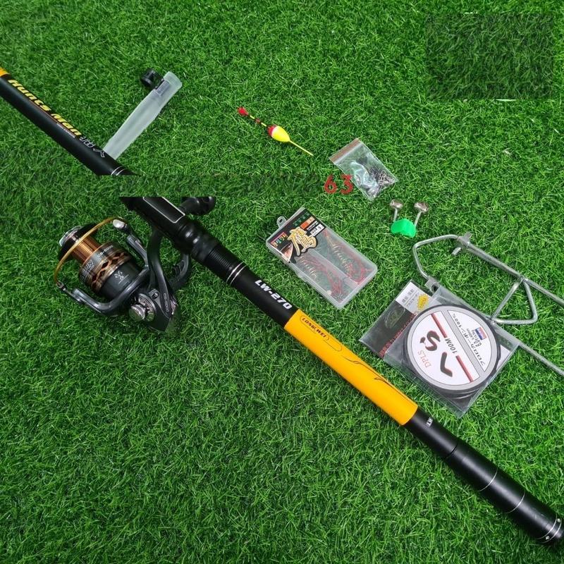  Bộ cần câu huntman LW kèm máy YOLO câu lăng xê câu đơn câu ngâm 