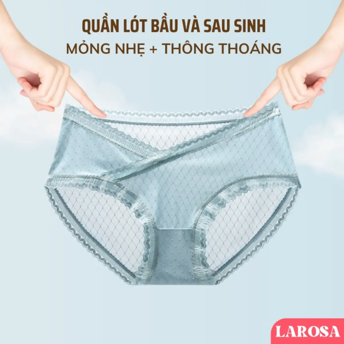 Quần Lót Bầu Larosa Mẫu Mới Mùa Hè 2023 Cạp Chéo Chữ V Chất Cotton Mềm Mại Không Gây Nóng Bí Kháng Khuẩn Bigsize LR22Q Nữ Women