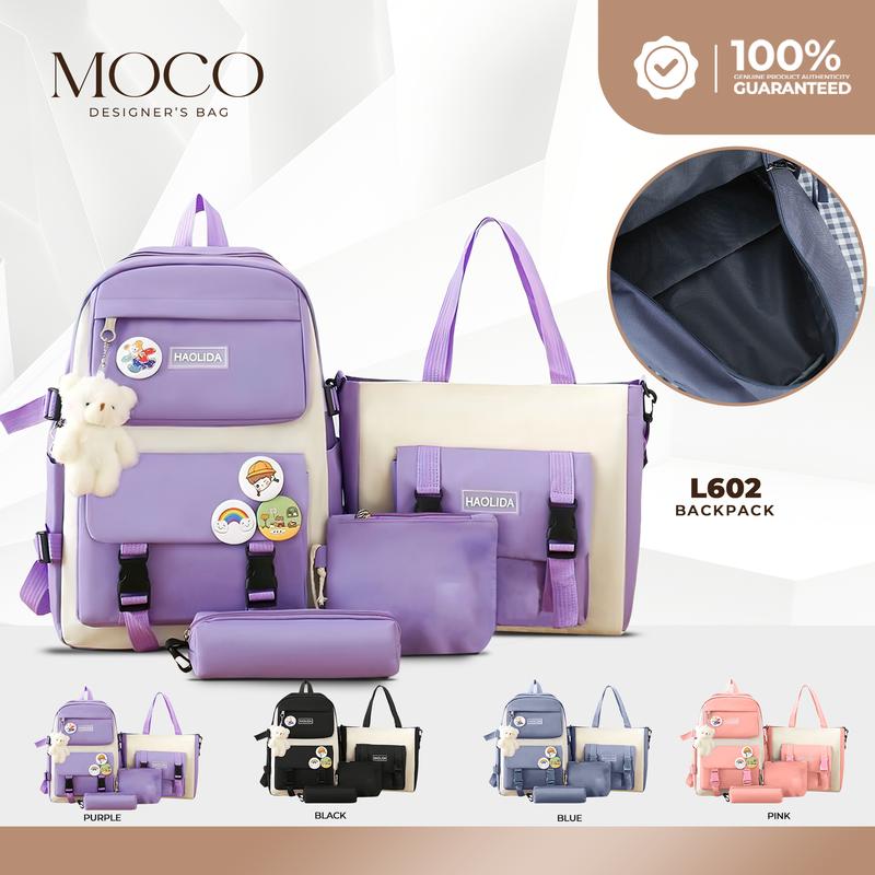 Moco Bags 4-in-1 School Bag High-End Nylon Backpack For Women&Men ...