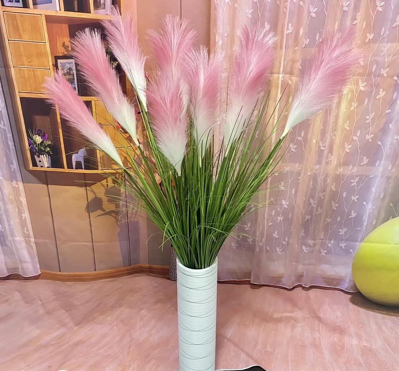 Cành cỏ lau nhân tạo nhiều màu LOẠI 1 90cm gồm 5 bông lau to nhiều lá - Decor nhà cửa tiệc Decor Phòng Trang Trí Nhà Trang Trí