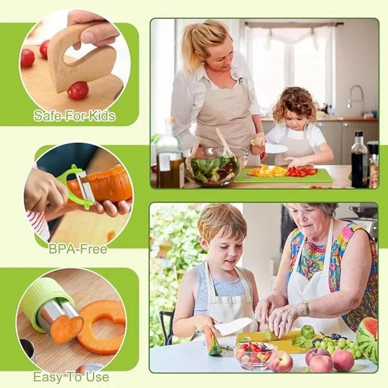 Product Introduction of 11/13/17pcs Kids Cooking Set – Montessori Real-Cooking Kitchen Tools & Safe Knives for Ages 2–8 15
