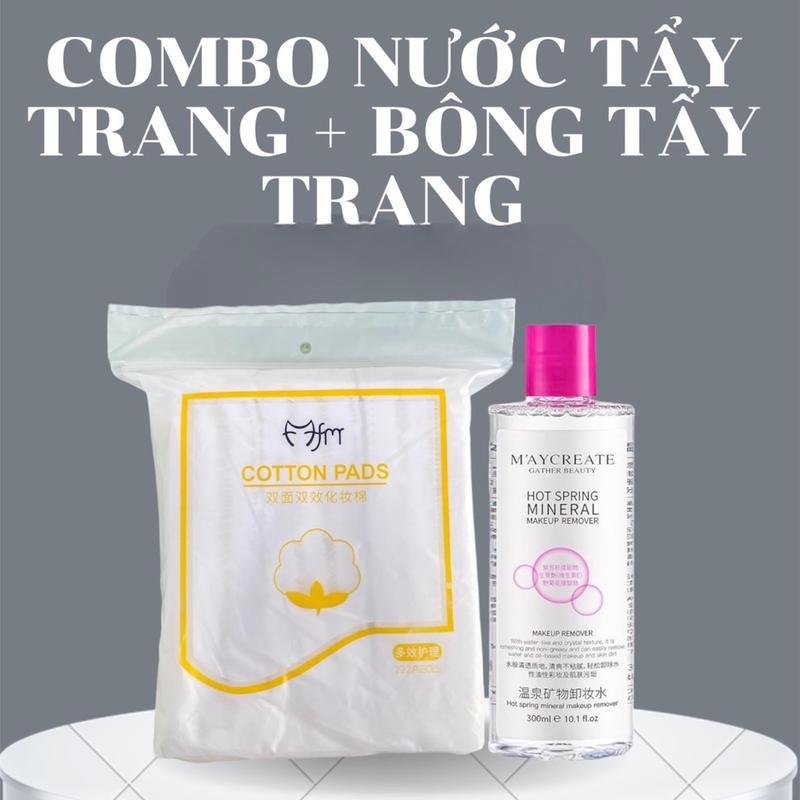  COMBO NƯỚC TẨY TRANG + BÔNG TẨY TRANG Cosmetic 