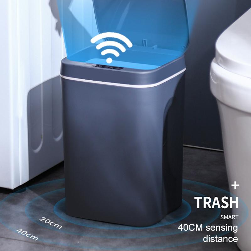 Thùng rác điện tử cảm biến sạc thông minh 12L / 14L / 16L / thân thiện với môi trường / Thùng rác hình chữ nhật tiết kiệm năng lượng 4