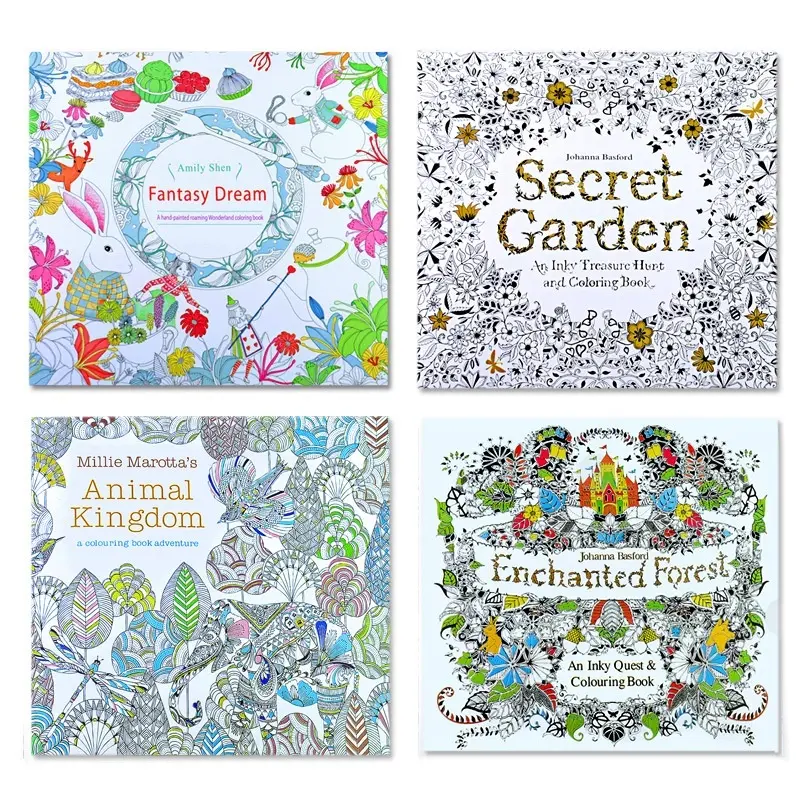 Adult Coloring Book 24 Pages Buku Mewarnai Dewasa Anak Estetik Stress Drawing Book Buku Warna Untuk Pelatihan Konsentrasi