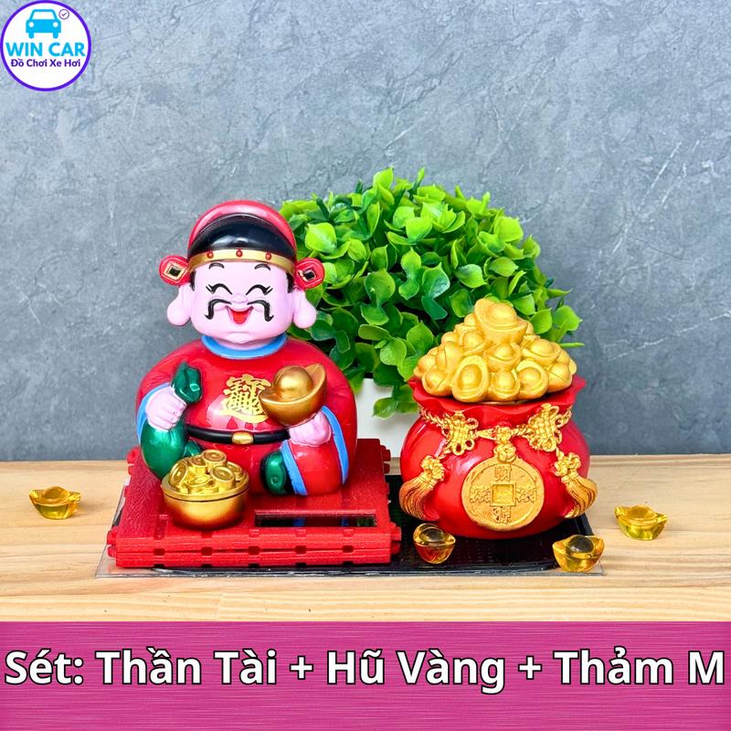 Sét Trang trí 1 hũ vàng mix 1 tượng trang trí - decor taplo ô tô, xe hơi, phòng khách , phòng ngủ (tặng 6 thỏi vàng mini) sét thần tài